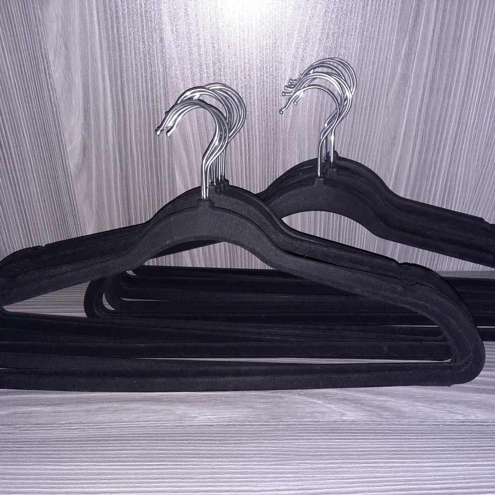 Set of Black Velvet Hangers